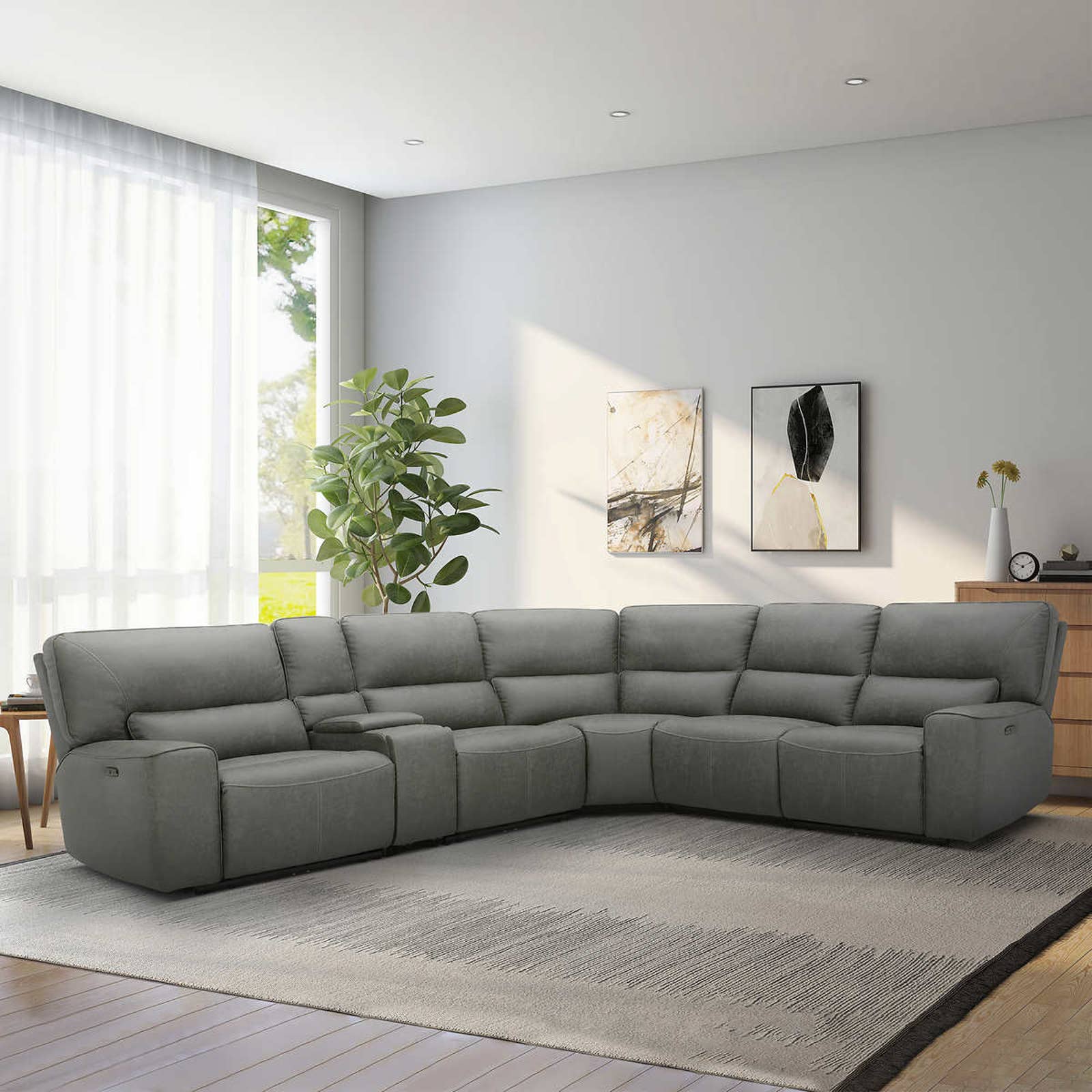 Costco - Sweeney 6-piece Fabric Power Reclining Sectional with Power Headrests - Retail $2199 - Image 7