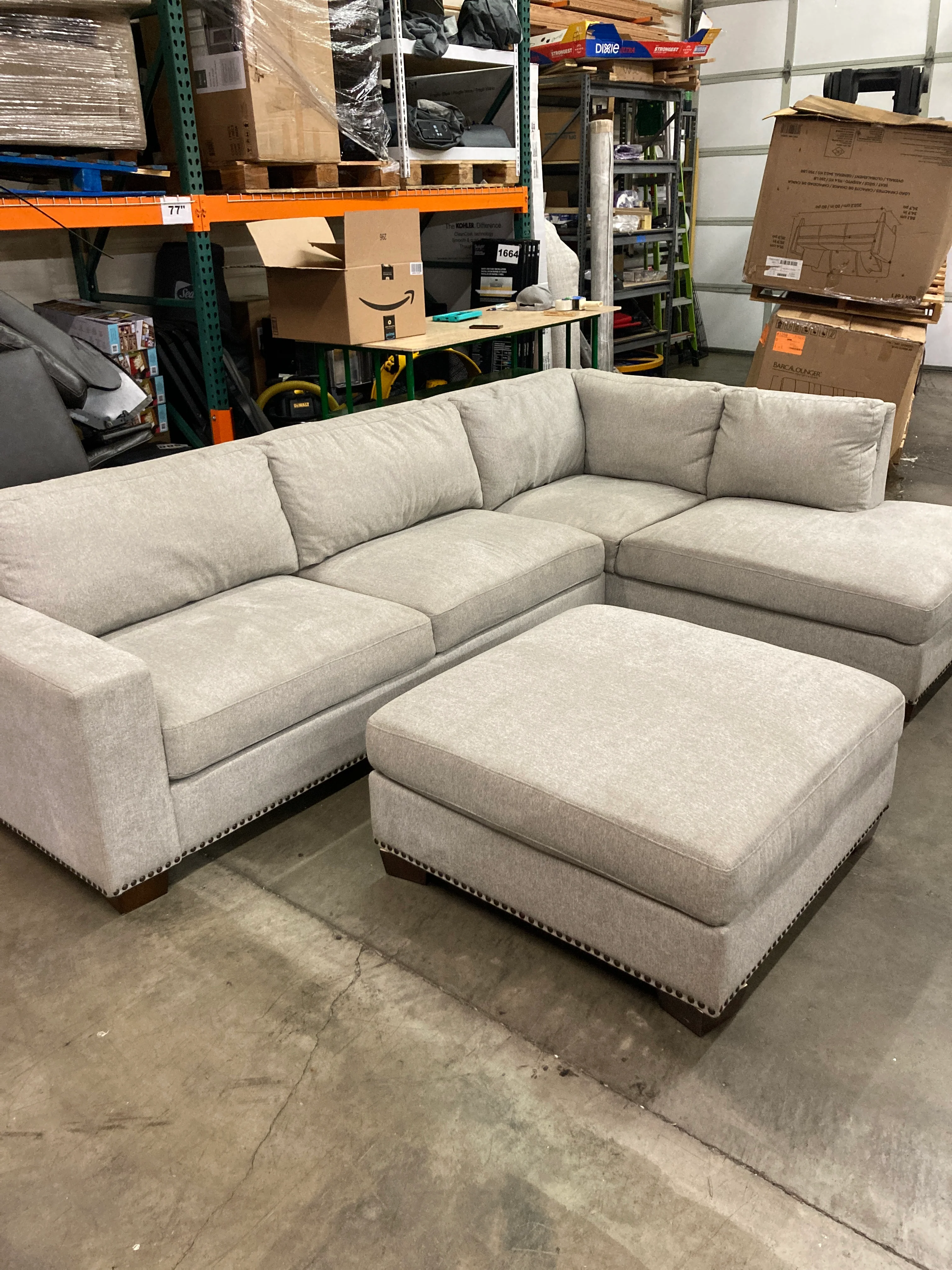 Costco - Thomasville Artesia Fabric Sectional with Ottoman - Retail $999 - Image 11