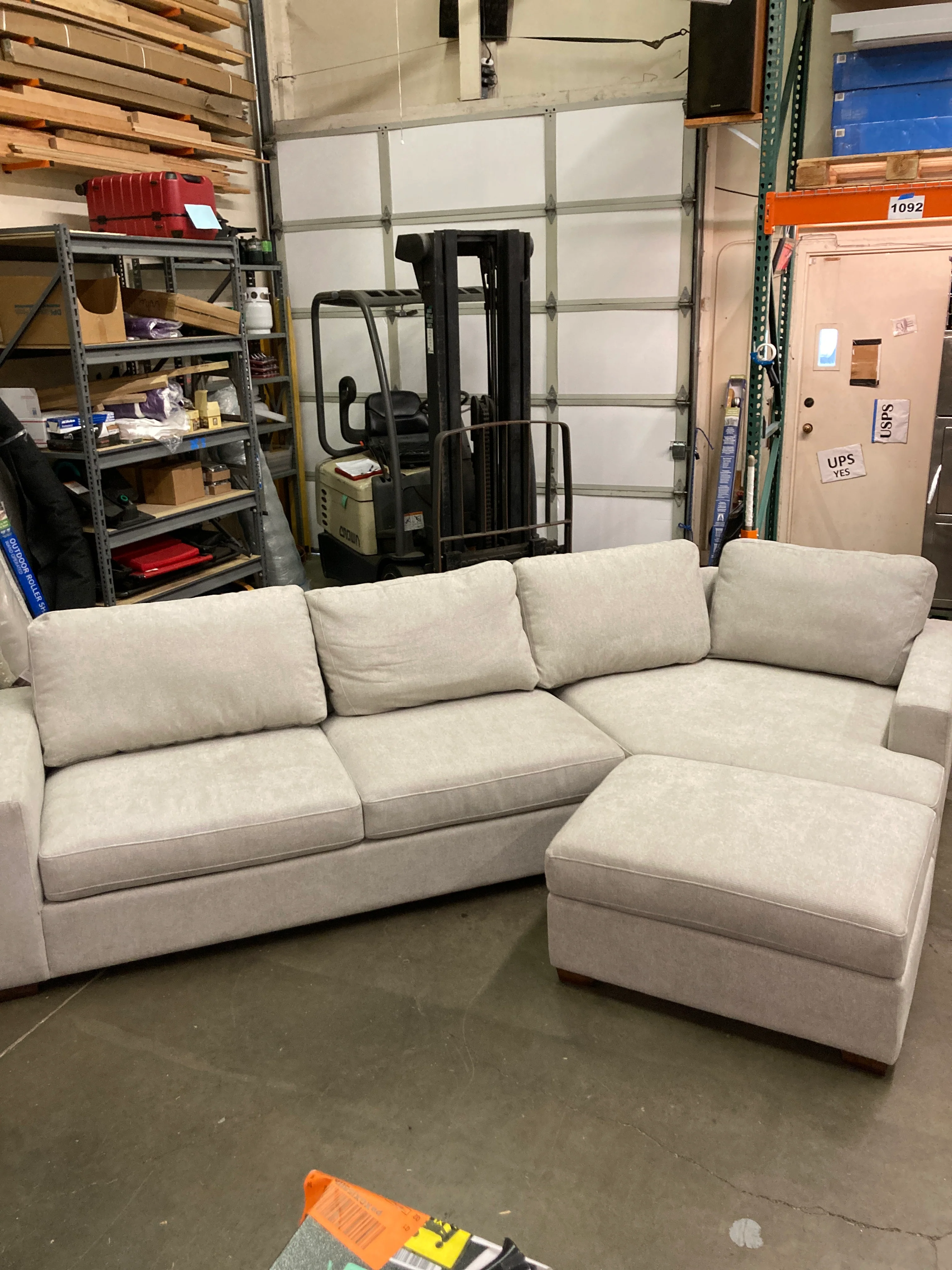 Costco - Thomasville Ezra Fabric Sectional with Ottoman - Retail $1799 - Image 8