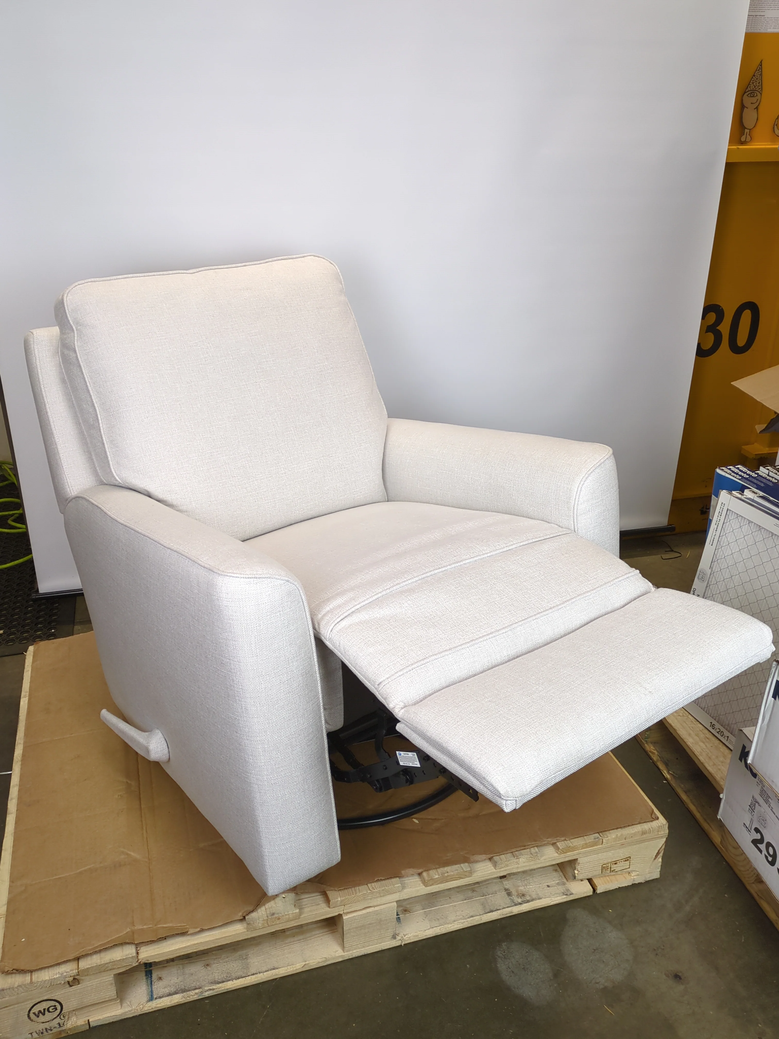 True Innovations Paxley Fabric Swivel Glider Recliner - Image 2