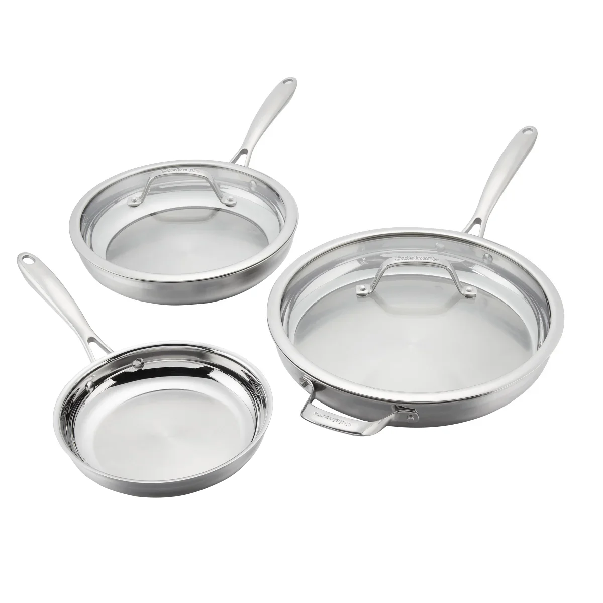 Cuisinart Tri-Ply Clad Stainless Steel 5-piece Skillet Set - Retail $69 - Image 2