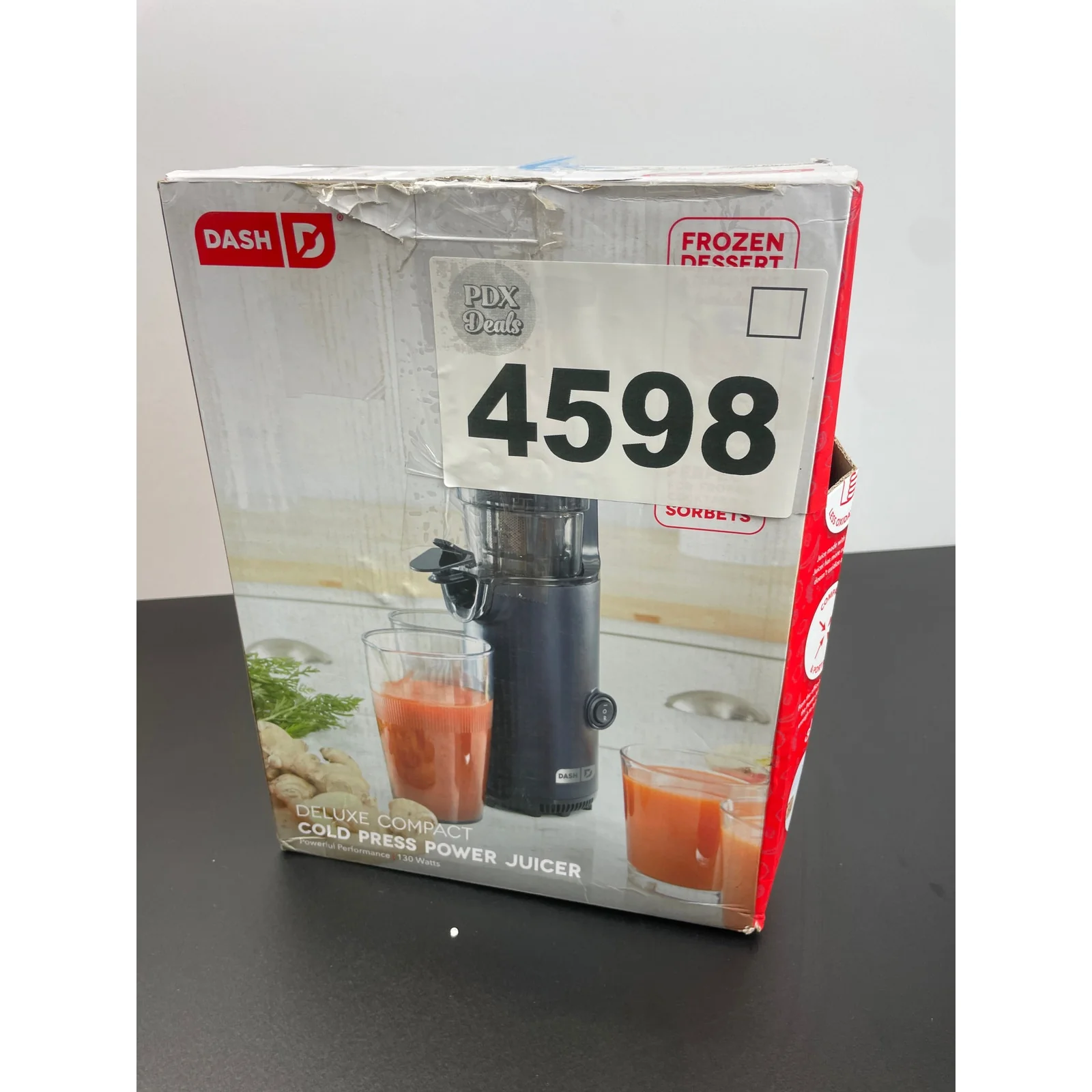 DASH Deluxe Compact Masticating Slow Juicer, Easy to Clean Cold Press Juicer with Brush, Pulp Measuring Cup, Frozen Attachment and Juice Recipe Guide - Black - Retail $77 - Image 3