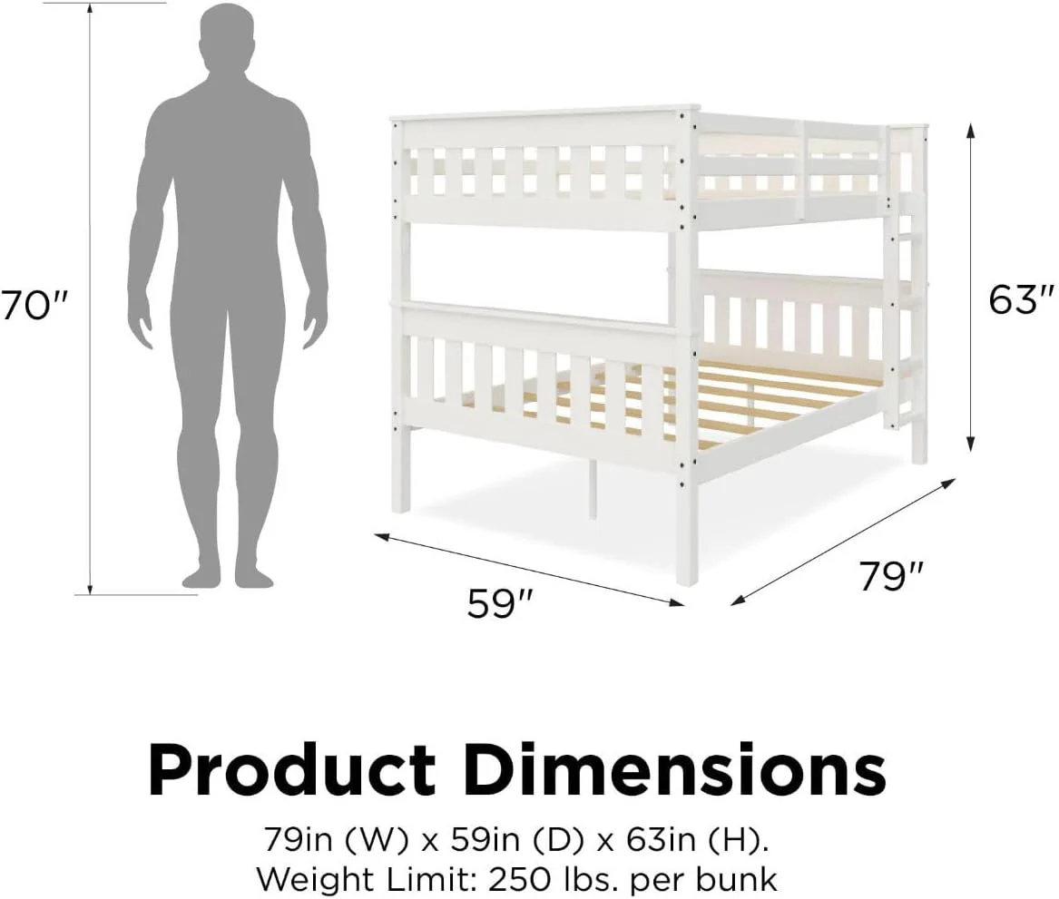 New - DHP Dorel Living Moon USB, Full, White Bunk Bed - Retail $524 - Image 3
