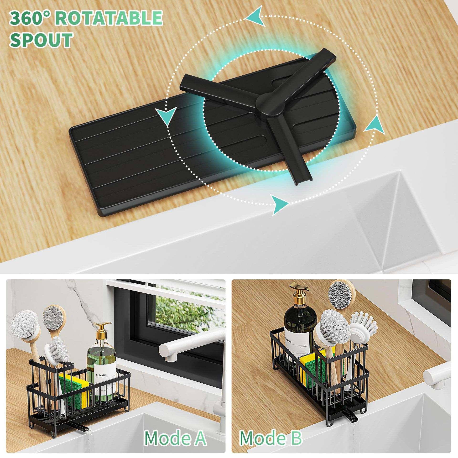 Stainless Steel Kitchen Sink Caddy Organizer Sponge Holder - Image 4