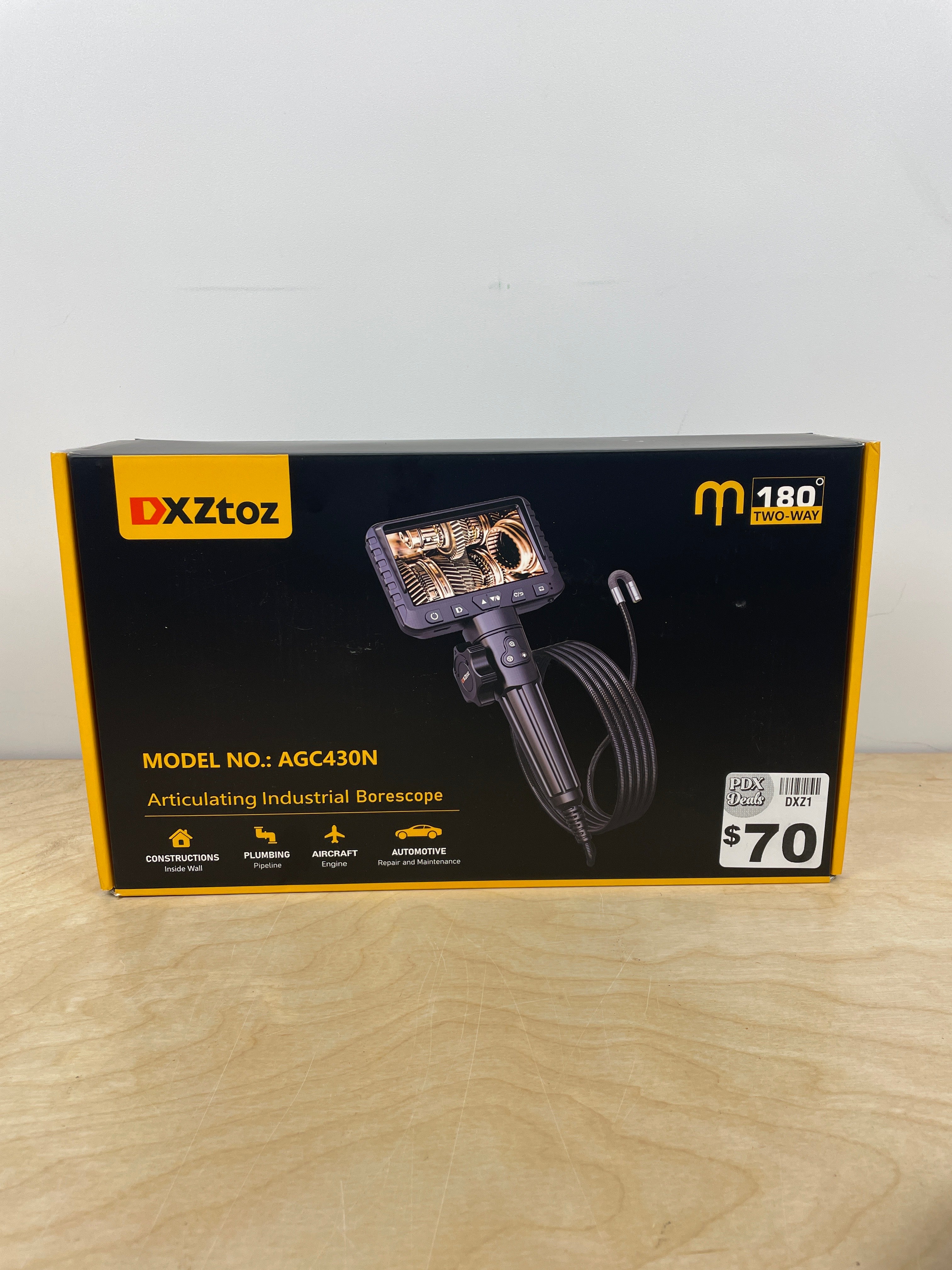 NEW - Two-Way Articulating Borescope, Industrial Endoscope with 0.33in Articulated Snake Camera, Video Inspection Scope with Light for Automotive Aircraft Mechanics- 5.5FT - Retail $110 - Image 7