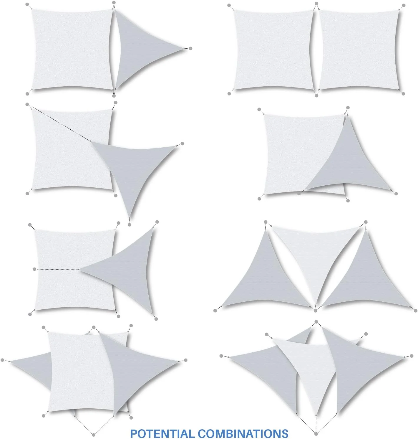 NEW - E&K Sunrise 16' x 20' Sun Shade Sail Rectangle Canopy Shade Cover UV Block for Pergola Patio Backyard Garden Outdoor (Turquoise) - Retail $65 - Image 4