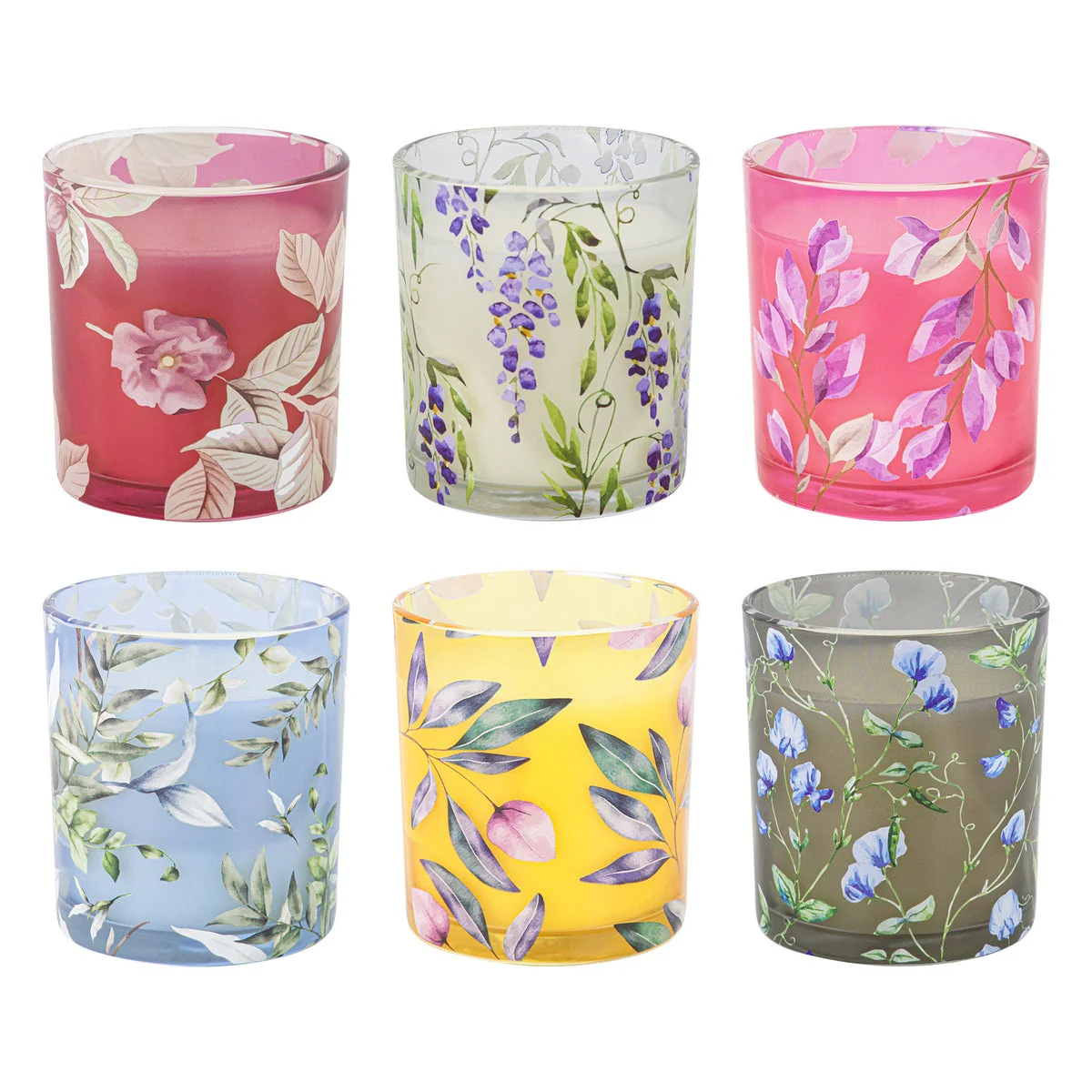 NEW - Simply Indulgent 7oz Floral Candle Set, 6-pack - Image 2