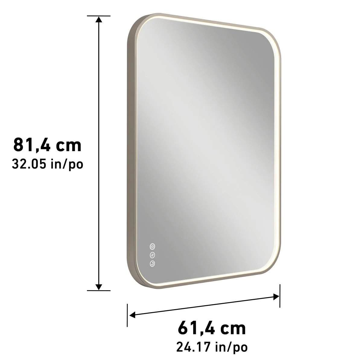 Artika Royce 32” x 24” LED Wall Mirror with Defogger - Image 2