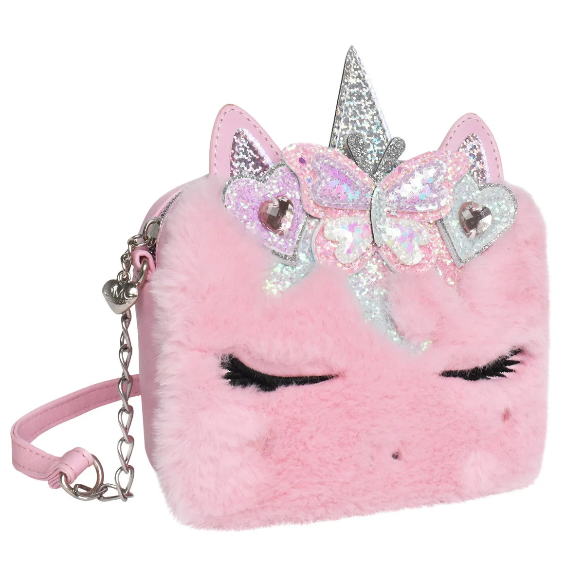 NEW - OMG Accessories Miss Gwen Unicorn Pink Plush Crossbody Bag - Image 2