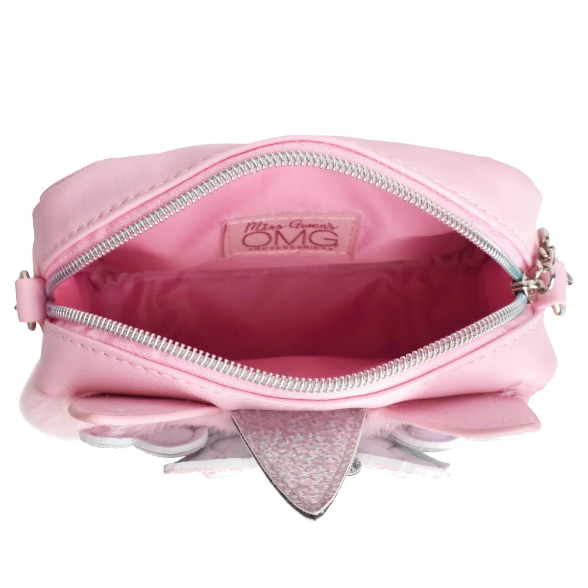 NEW - OMG Accessories Miss Gwen Unicorn Pink Plush Crossbody Bag - Image 4