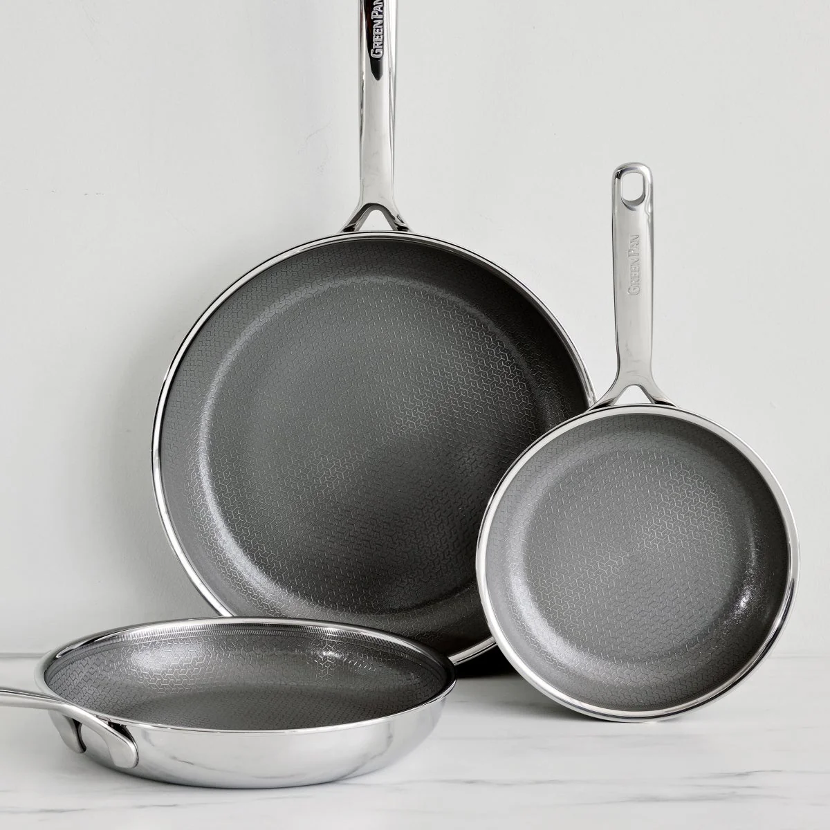 NEW - GreenPan Spectra Diamond 3-piece Frypan Set