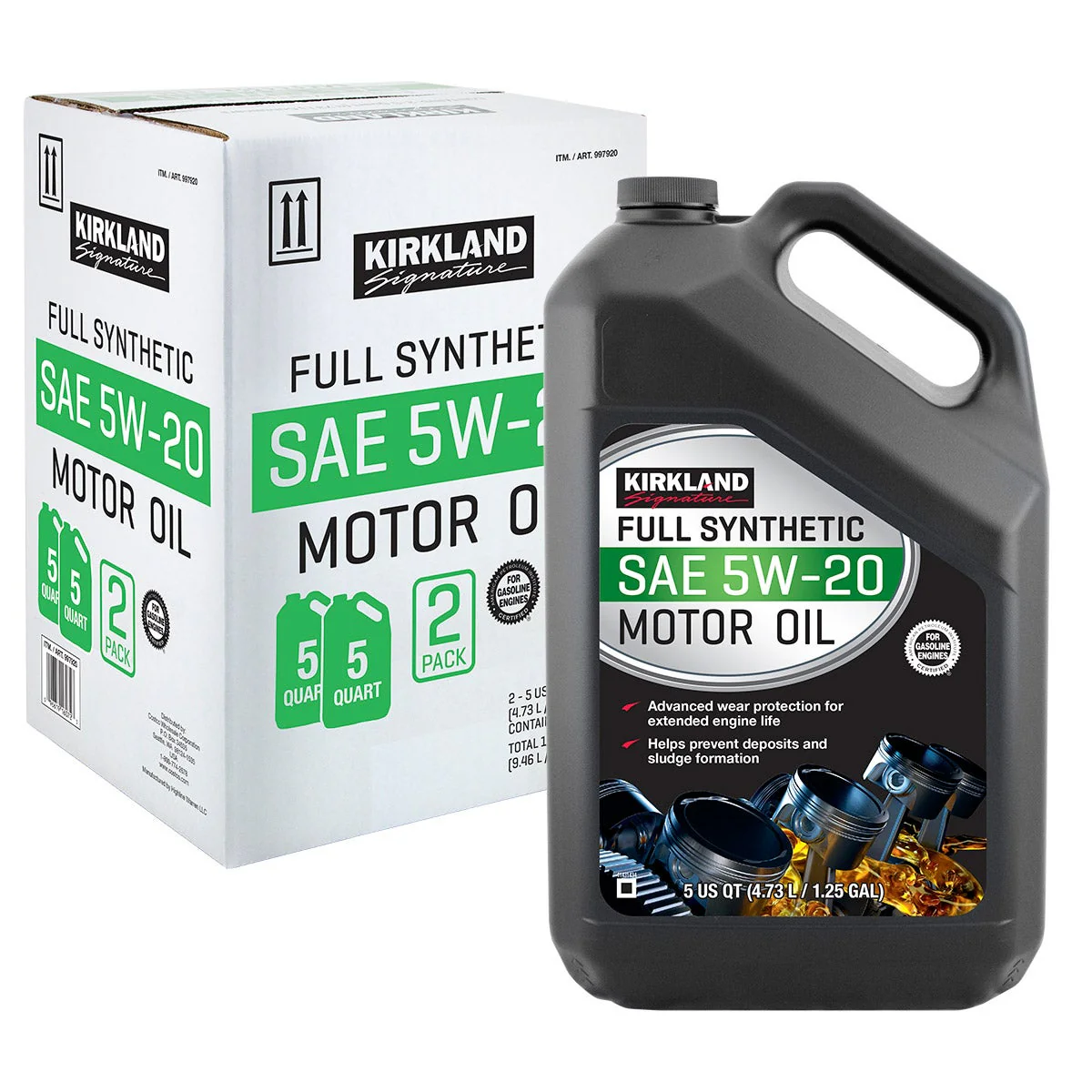 NEW - Kirkland Signature 5W-20 Full Synthetic Motor Oil 5-quart, 4-pack - Image 2