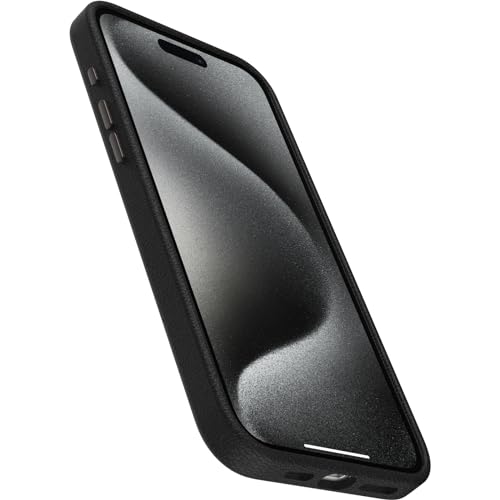 OtterBox iPhone 15 Pro Max Symmetry Series Cactus Leather for MagSafe - Noir Ash (Black), Snaps to MagSafe, Ultra-Sleek, Raised Edges Protect Camera & Screen - Image 3