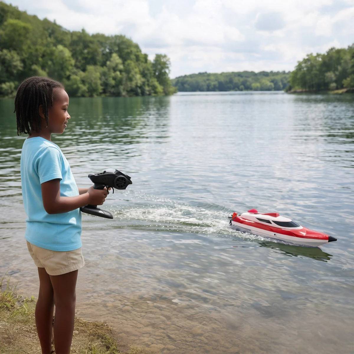 Wave Master High Speed RC Boat - Red - Image 4