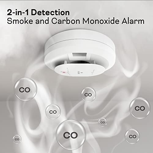 Kidde Hardwired Smoke & Carbon Monoxide Detector, AA Battery Backup, Voice Alerts, Interconnectable, LED Warning Light Indicators, 2 Pack - Image 2