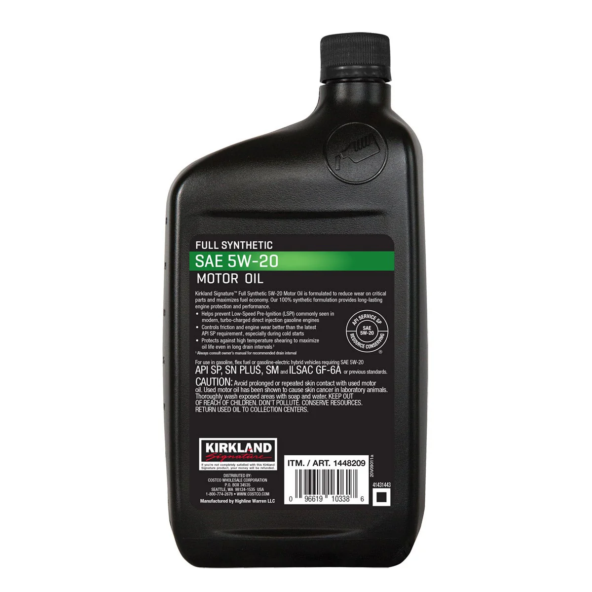 Kirkland Signature 5W-20 Full Synthetic Motor Oil 1-Quart, 12-pack - Image 2