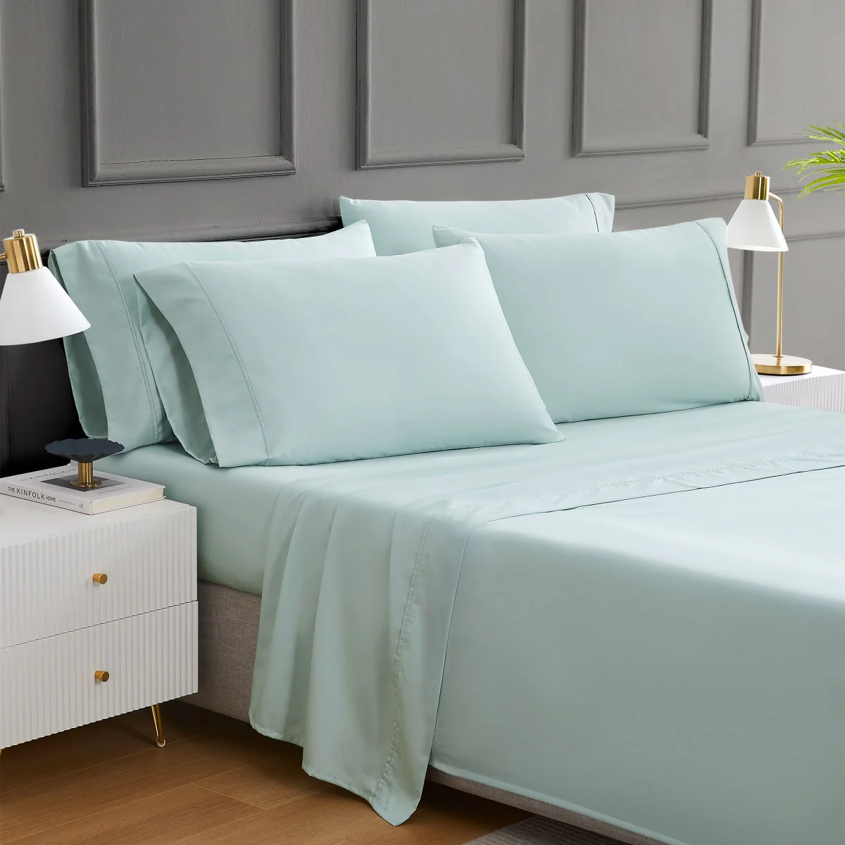 NEW - Hotel Signature Egyptian Cotton 400 Thread Count 6-piece Sheet Set, King, Blue