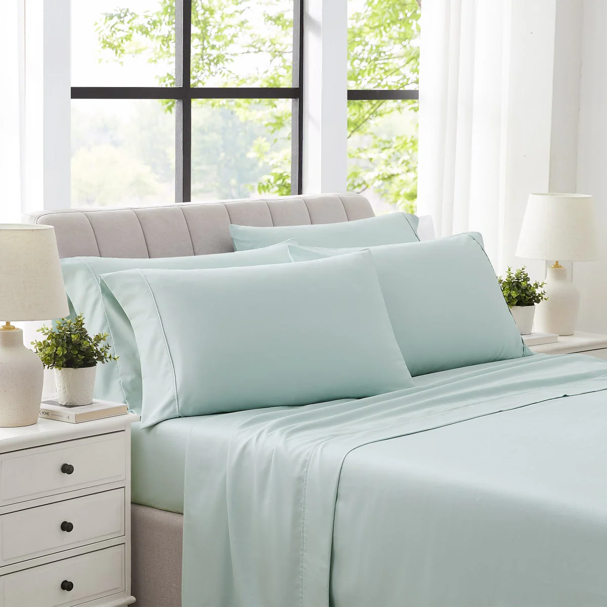 NEW - Hotel Signature Egyptian Cotton 400 Thread Count 6-piece Sheet Set, King, Blue - Image 3