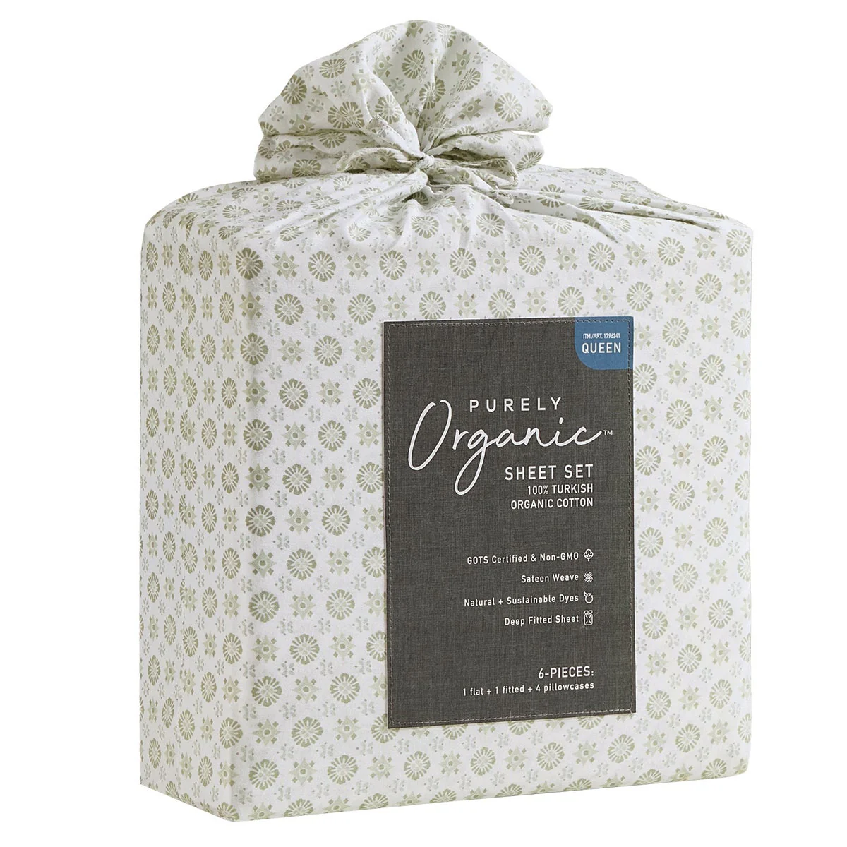 Purely Organic 300 Thread Count 6-piece 100% Turkish Organic Cotton Sheet Set, King - Image 6