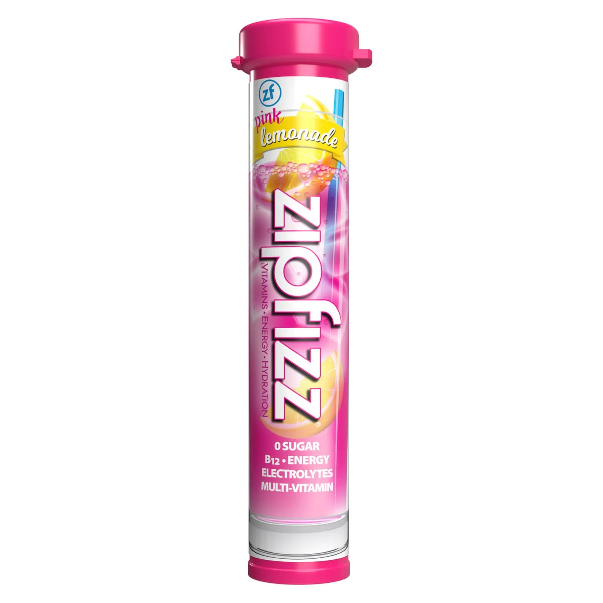 Zipfizz Multi-Vitamin Energy Hydration Drink Mix, 30 Tubes, Pink Lemonade