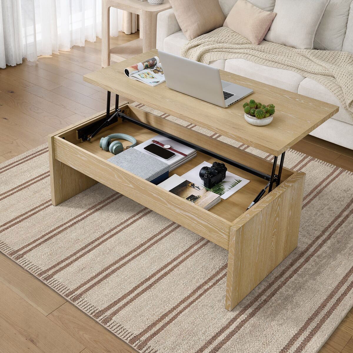 Whitlee Lift-Top Coffee Table, Natural - Image 3
