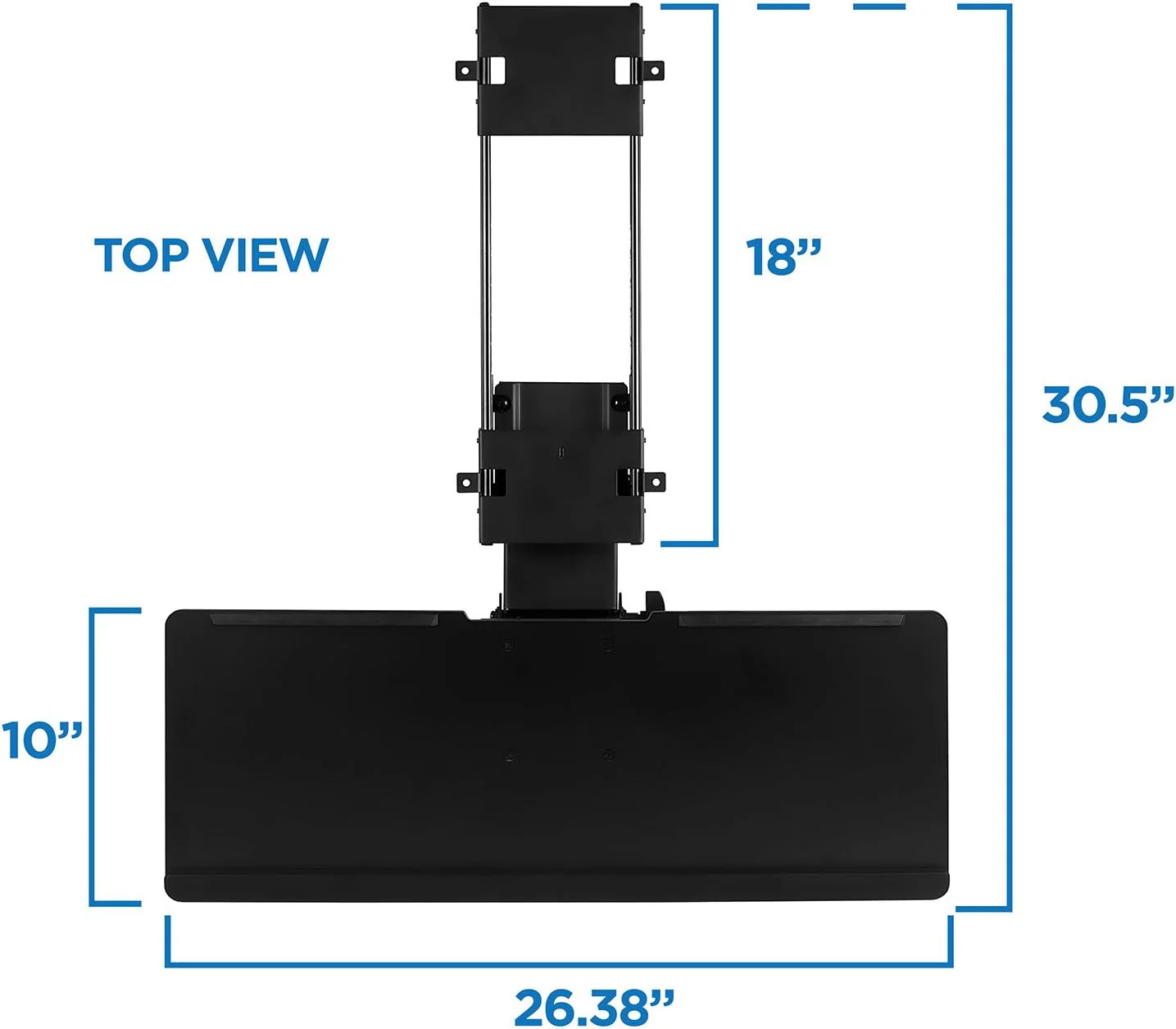 Mount-It! Under Desk Computer Keyboard and Mouse Tray, Ergonomic Keyboard Drawer with Gel Wrist Pad, Black - Retail $73 - Image 3