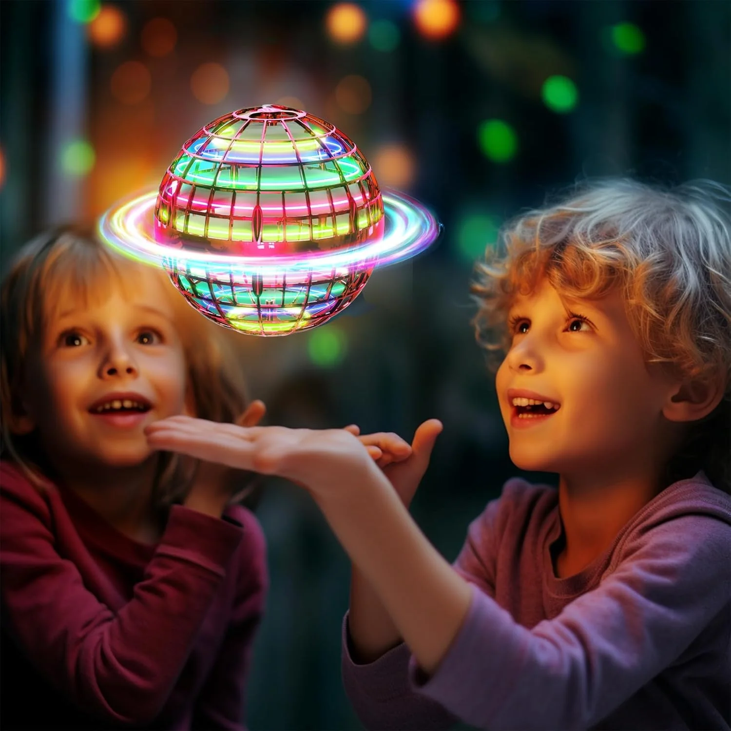 Flying Orb Ball, Red with Dazzling Lights, Magic Hover Spinner, Cool Boomerang Drone - Image 4