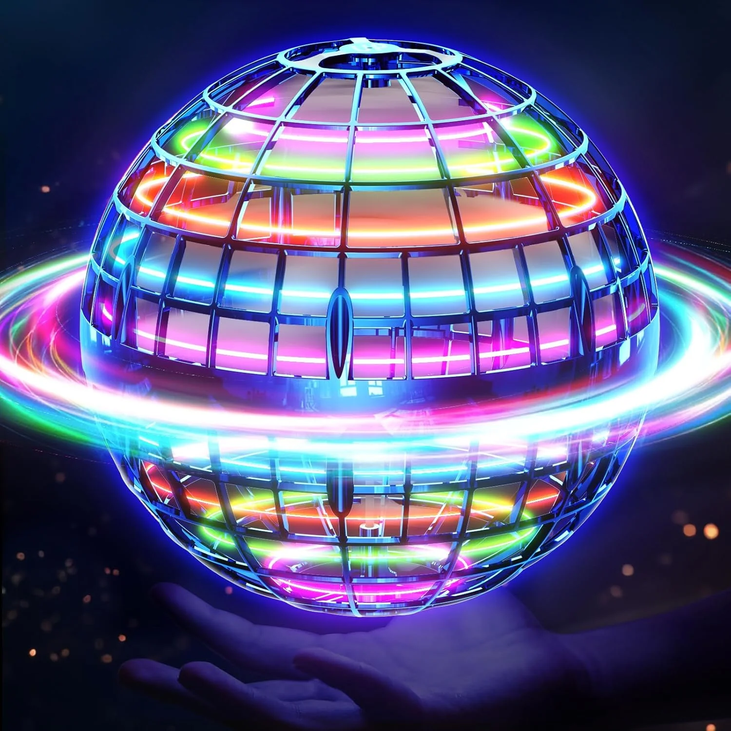 Flying Orb Ball, Red with Dazzling Lights, Magic Hover Spinner, Cool Boomerang Drone - Image 5