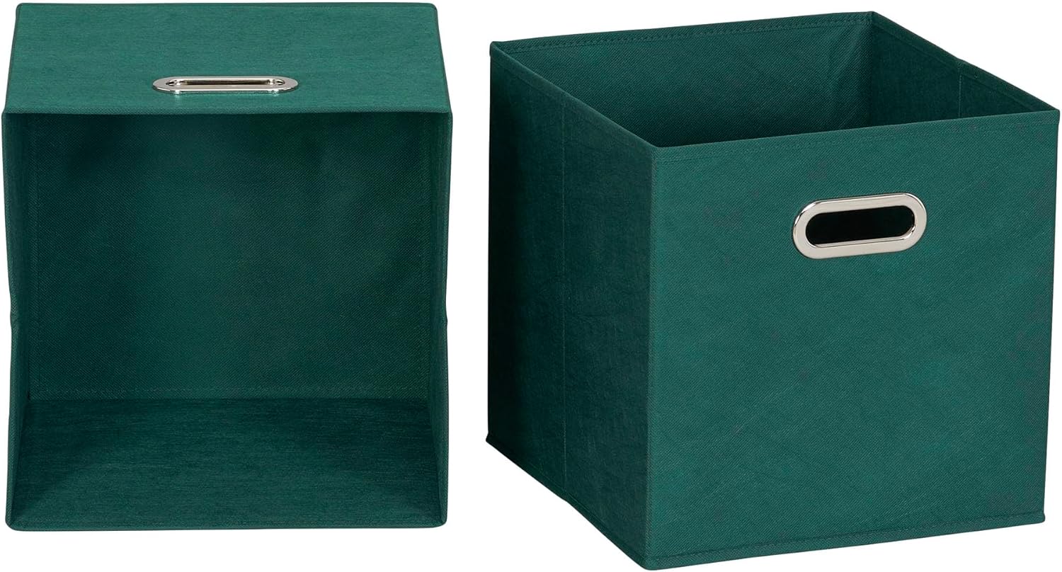 Household Essentials 6 ct Open Fabric Cube Storage Bins, Forest Green - Image 4
