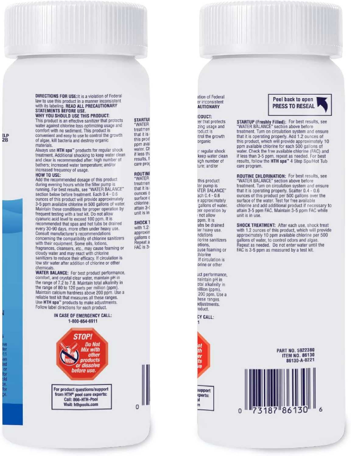 HTH Spa 86134 Clear Chlorinating Sanitizer, Spa & Hot Tub Chemical Controls Bacteria and Algae, 2.25 lbs - Image 3