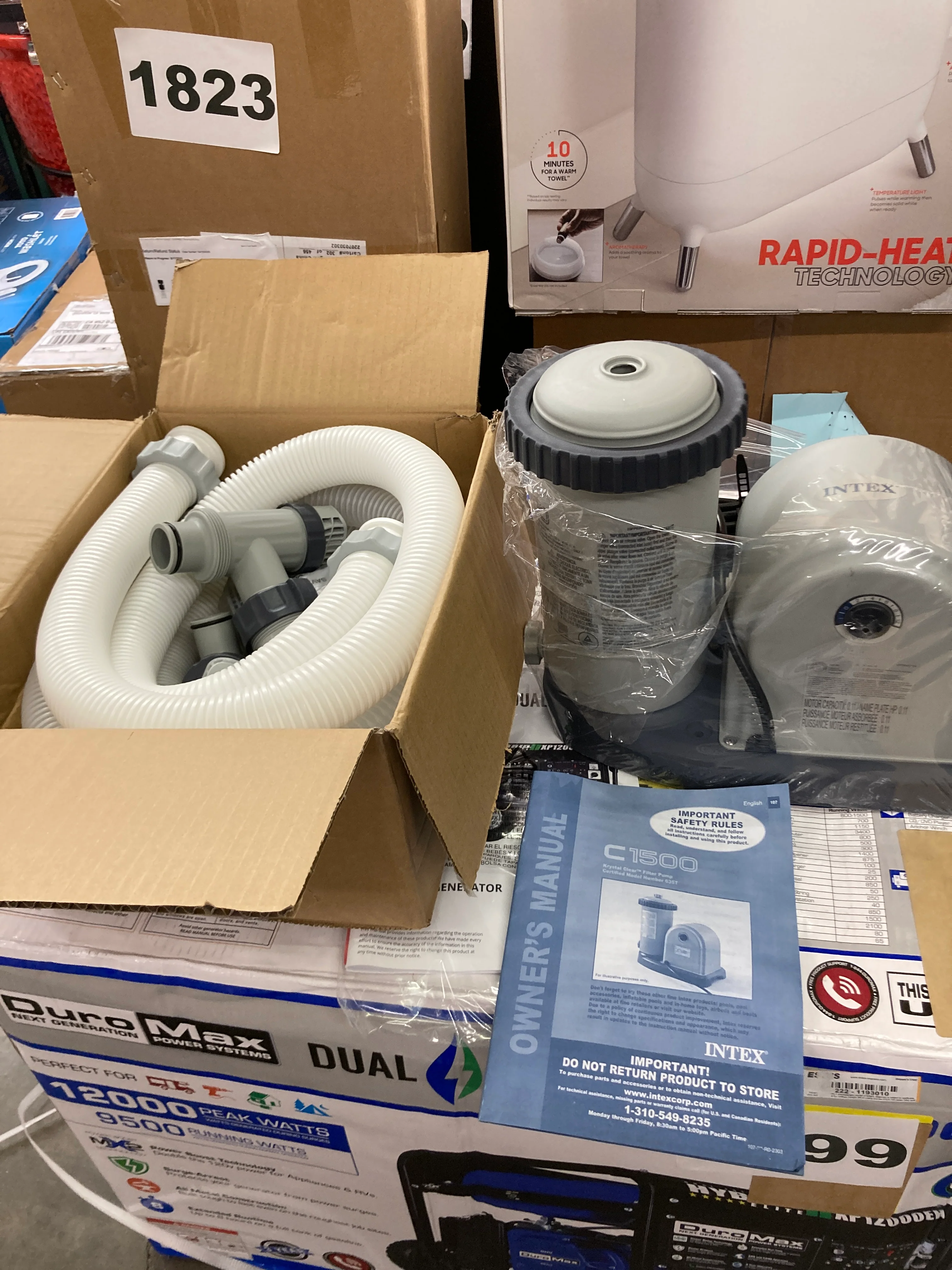 NEW - Intex 28635EG 1500 GPH Krystal Clear Cartridge Filter Pump System with 1,180 GPH Flow Rate, 110-120V GFCI, and Automatic Timer for Above Ground Pools - Retail $79 - Image 2