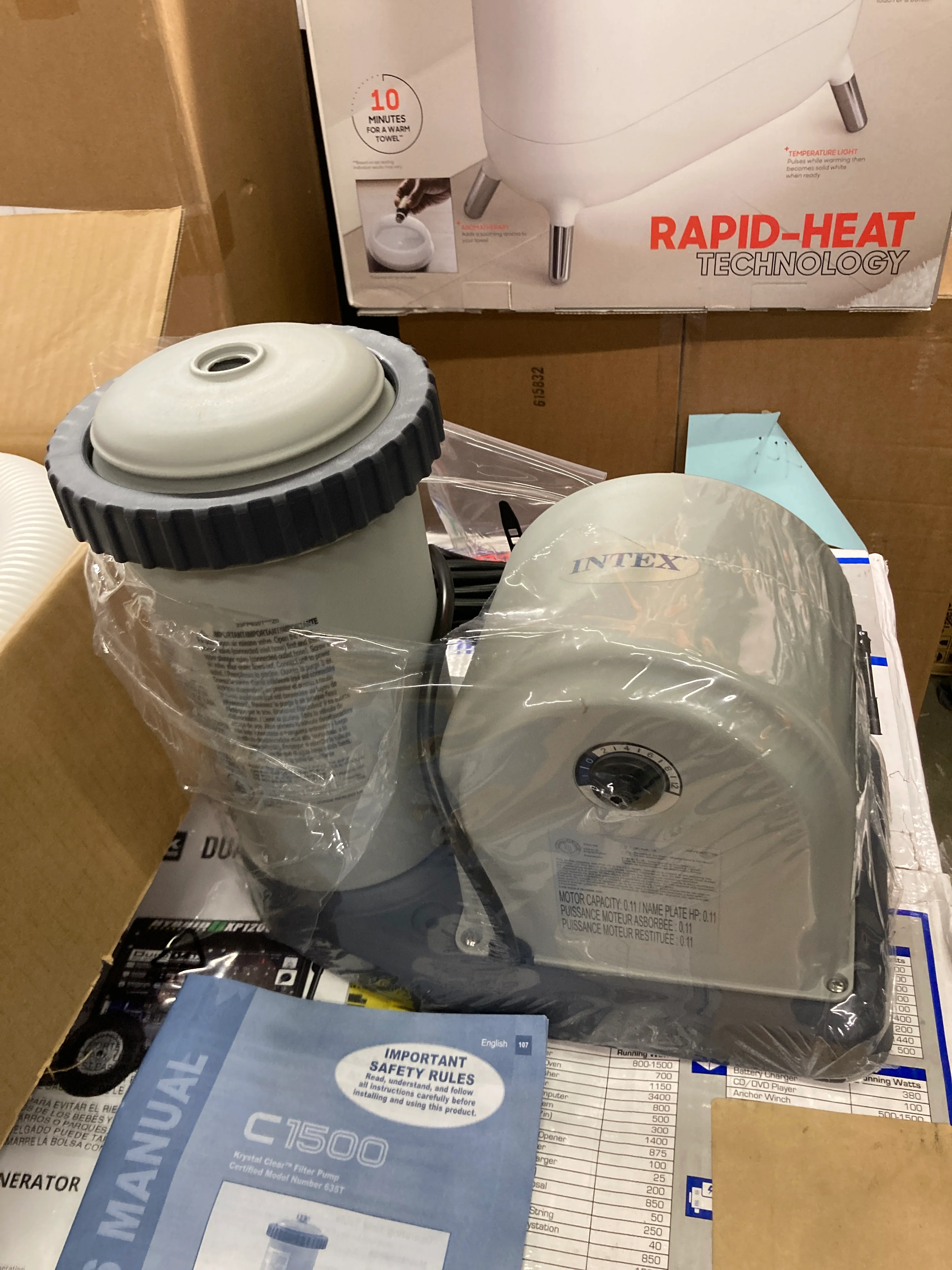 NEW - Intex 28635EG 1500 GPH Krystal Clear Cartridge Filter Pump System with 1,180 GPH Flow Rate, 110-120V GFCI, and Automatic Timer for Above Ground Pools - Retail $79 - Image 3