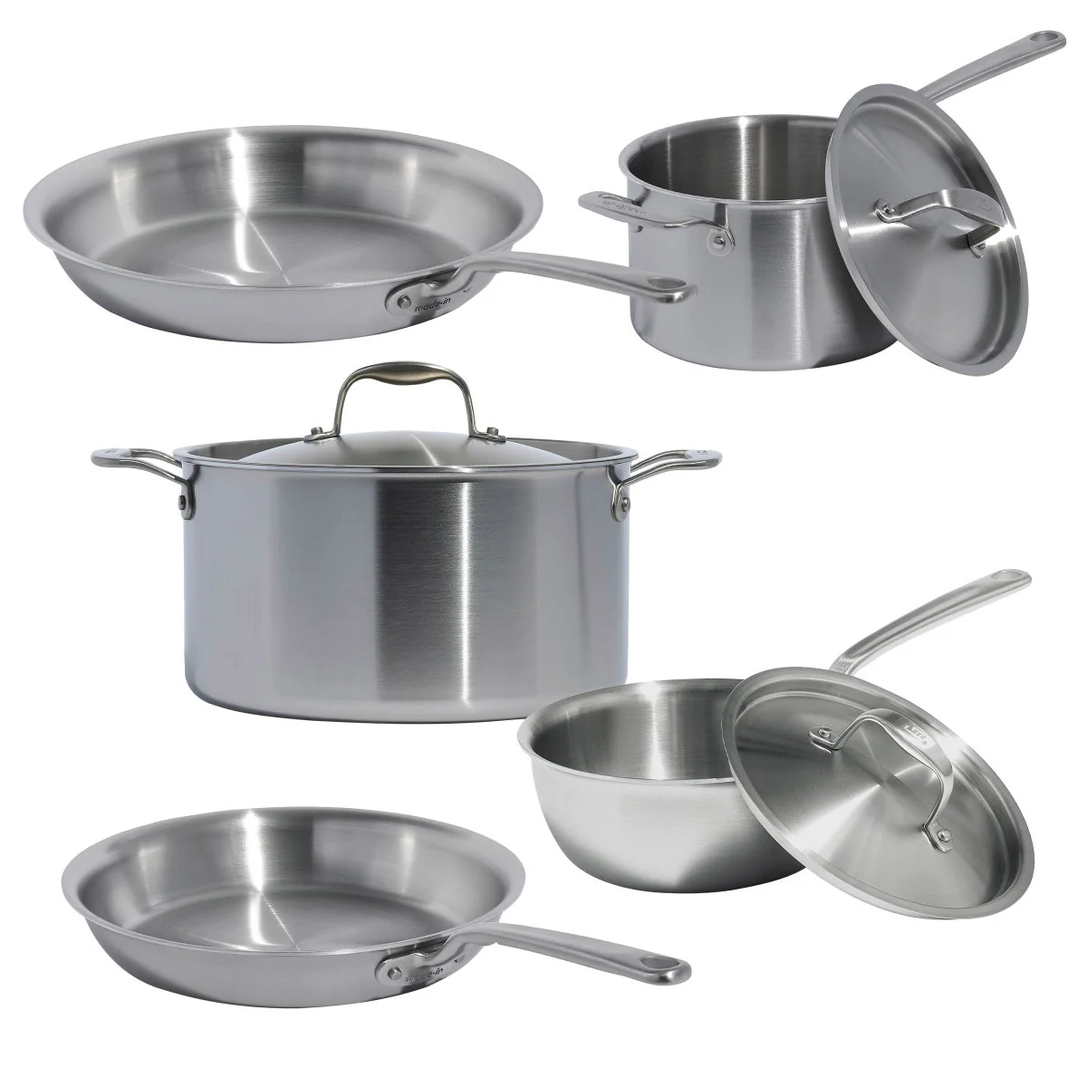 MADE IN 5-ply Stainless Steel 8-piece Cookware Set