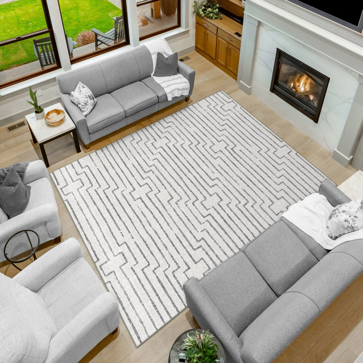 Apache Chenille Area Rug  Modern Gray, 8' x 10'