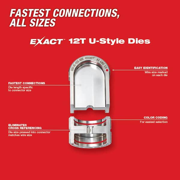 Milwaukee M18 18V Lithium-Ion Cordless FORCE LOGIC 750 MCM Crimper with #6-750 MCM Cu Dies 2779-750CU - Image 7