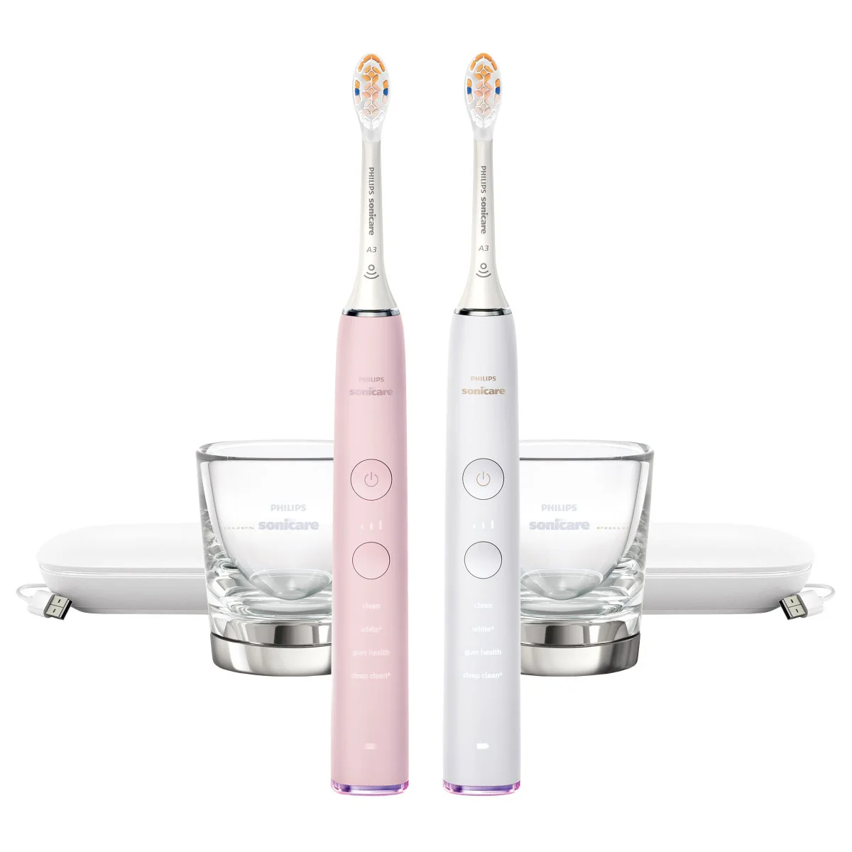 Philips Sonicare DiamondClean Smart Electric Rechargeable Toothbrush (A3), 2-pack (no brushheads)