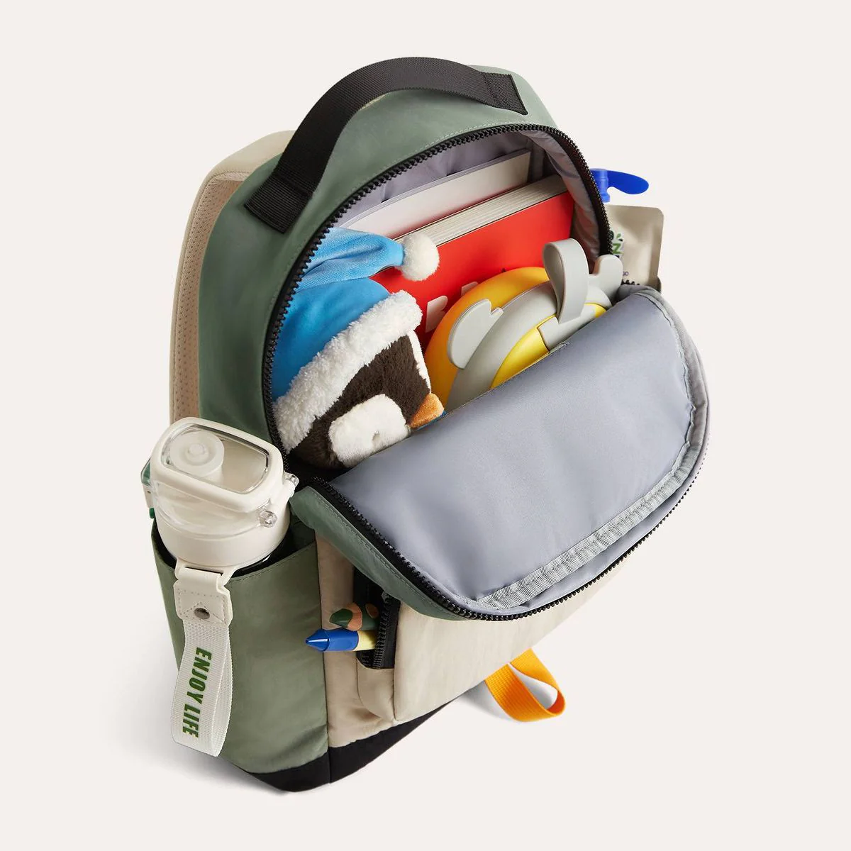 Bagsmart Kids' 14L Walker Featherlight Color Block Kids Backpack with Pencil Case - Celadon - Image 6