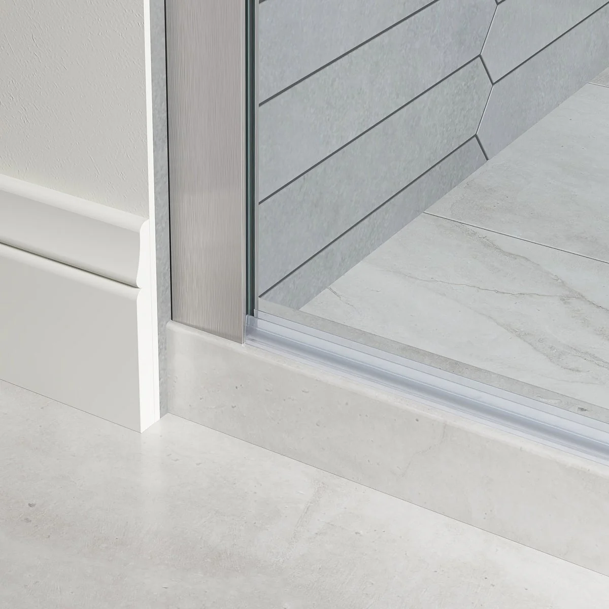 OVE Decors Renfrew Frameless Soft-close Sliding Shower Door - Satin nickel - Image 6