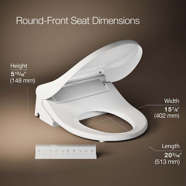 NEW - KOHLER Pure Wash E880 Electric Bidet Seat for Round Toilets with Remote Control in White - Image 2