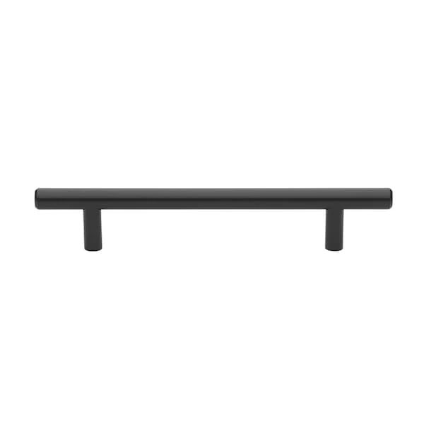 5-1/16 in. Center to Center Matte Black Solid Steel Bar Pull - 5002-128-MB