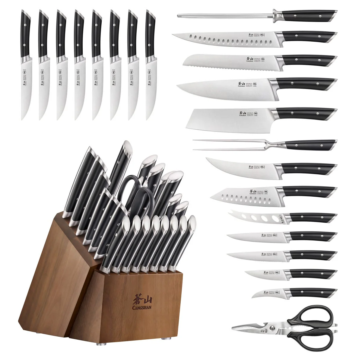 Cangshan Olympus Series German Steel Forged 23-piece Knife Block Set - Image 3