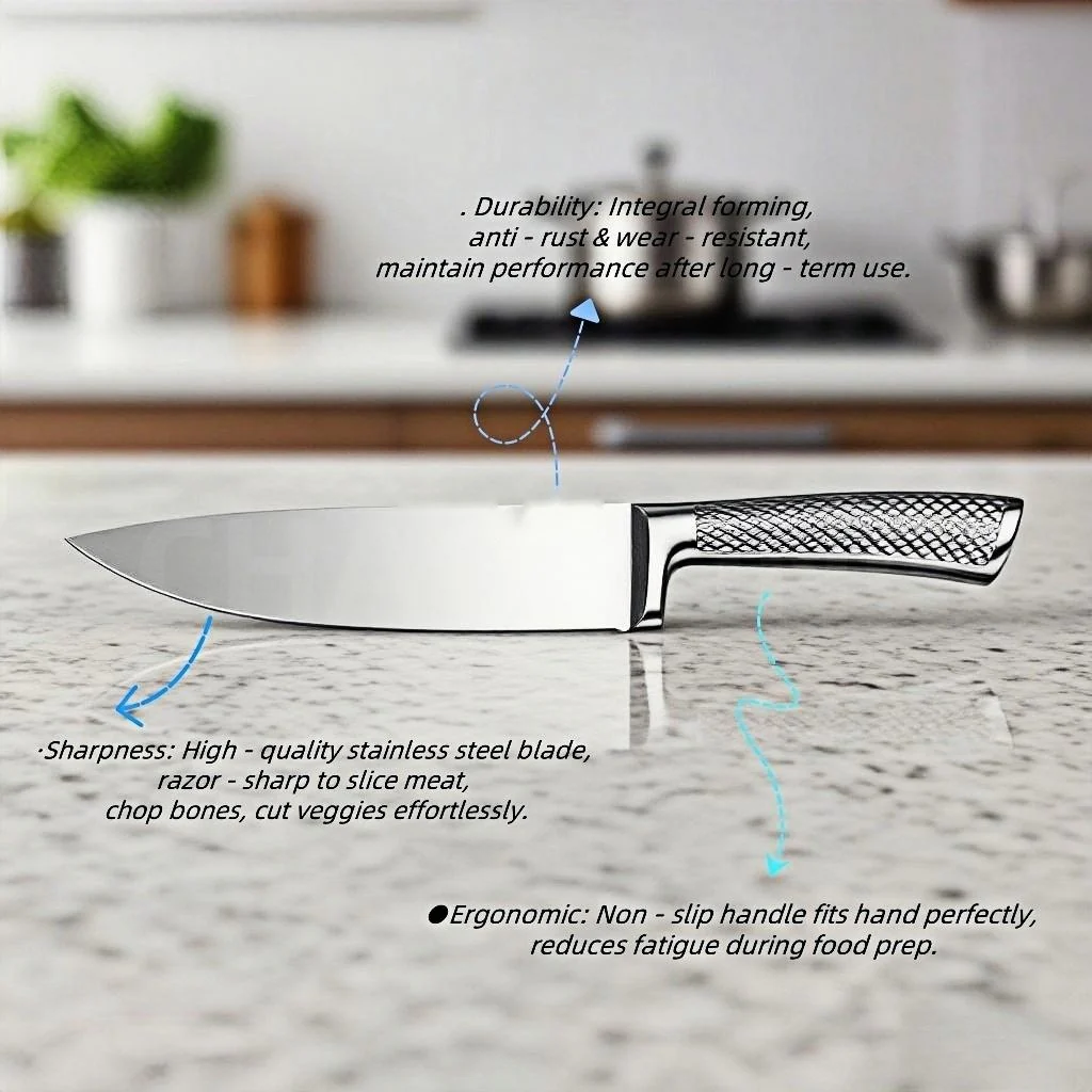 14 Piece Knife Set with Block and Scissors, Stainless Steel - Image 3