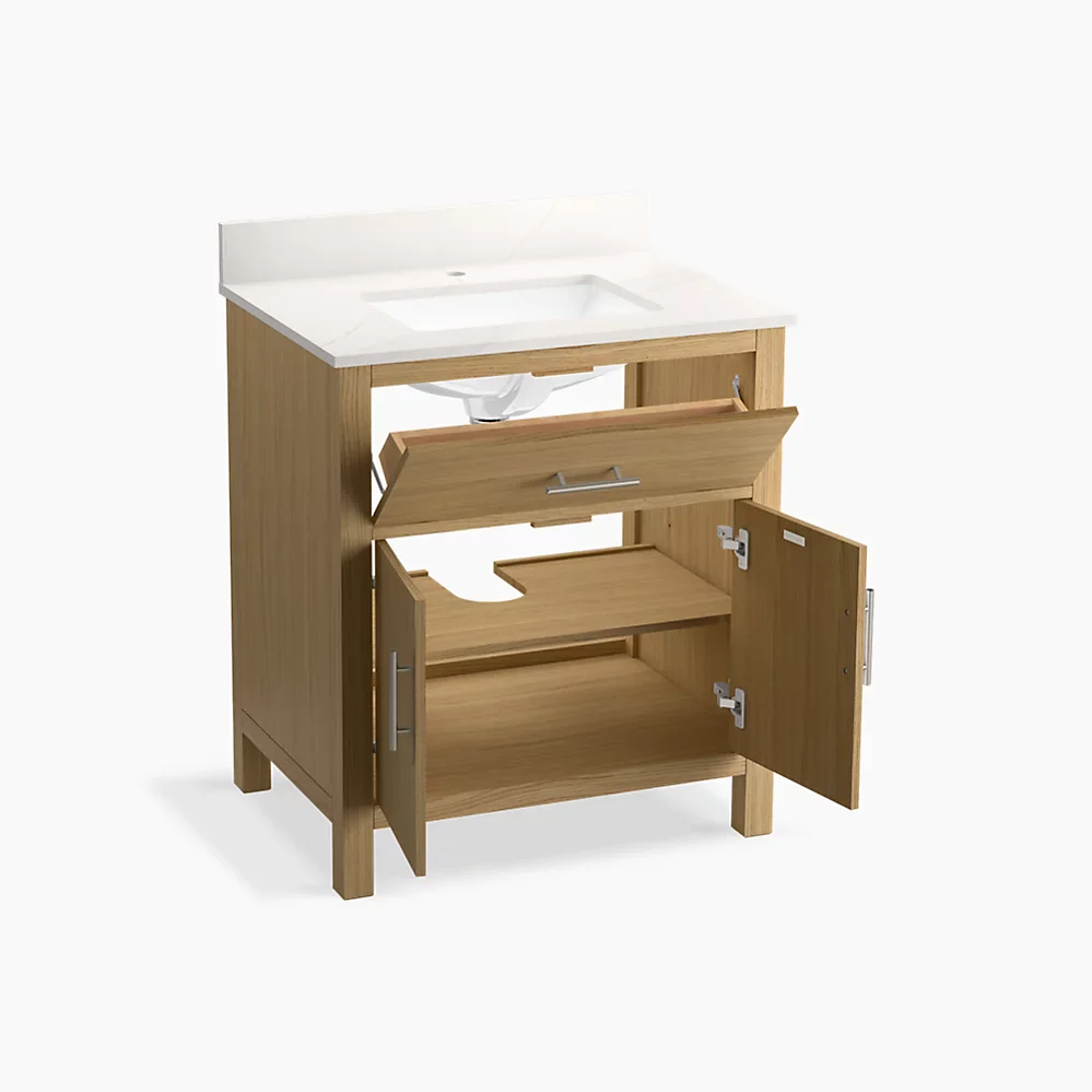 Kohler Cordate 30" bathroom vanity cabinet with sink and quartz top - Image 2