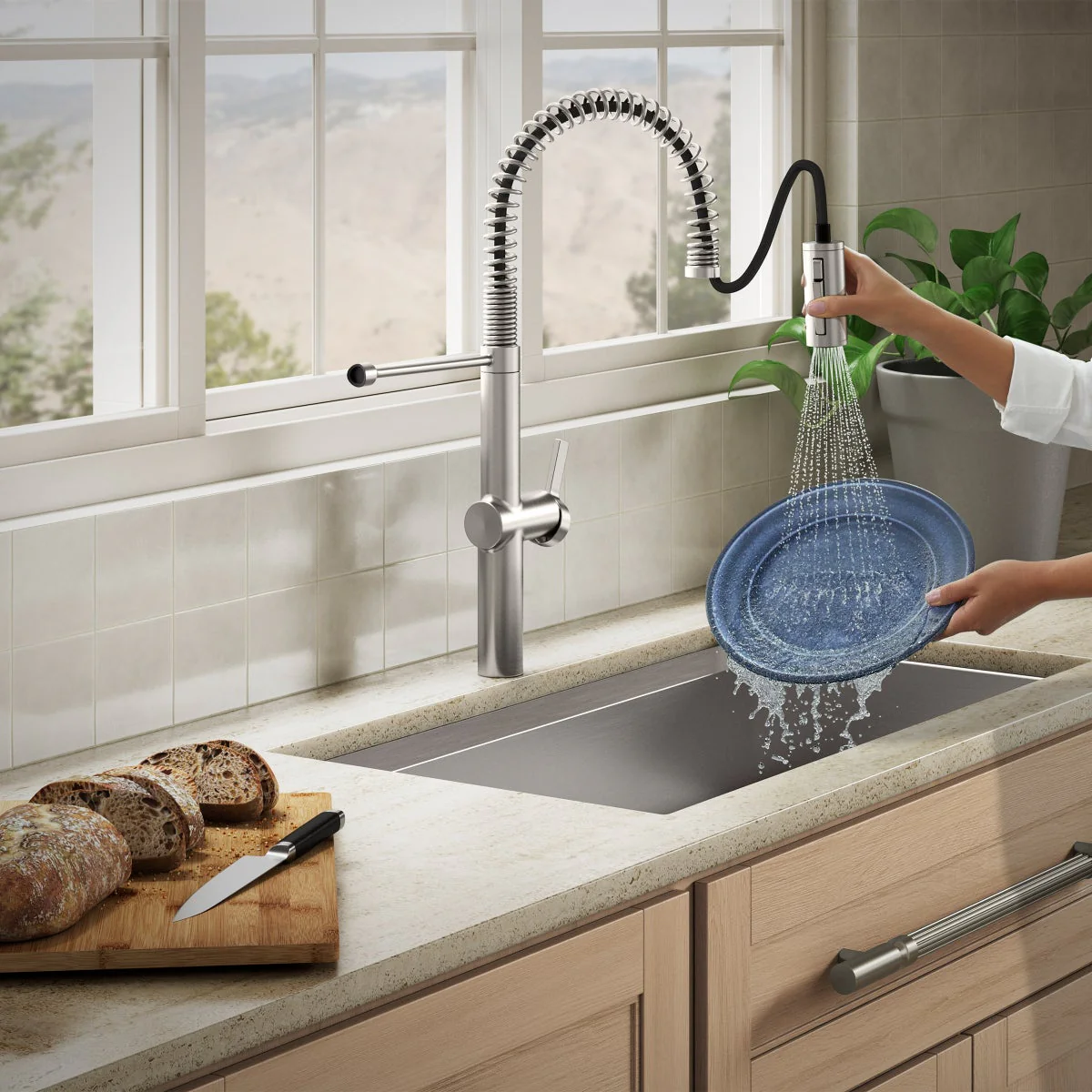 NEW  - Kohler Haku Semi-professional Kitchen Sink Faucet Stainless Steel Finish - Image 2