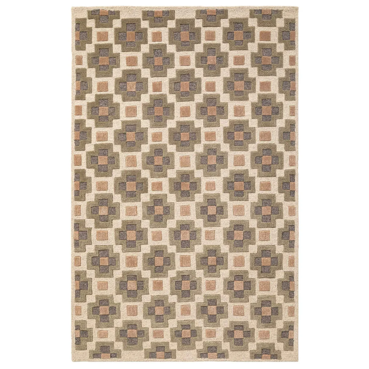 Obeetee Retro Hand Tufted Wool Area Rug, Glamour Green 3 ft x 5 ft - Image 5