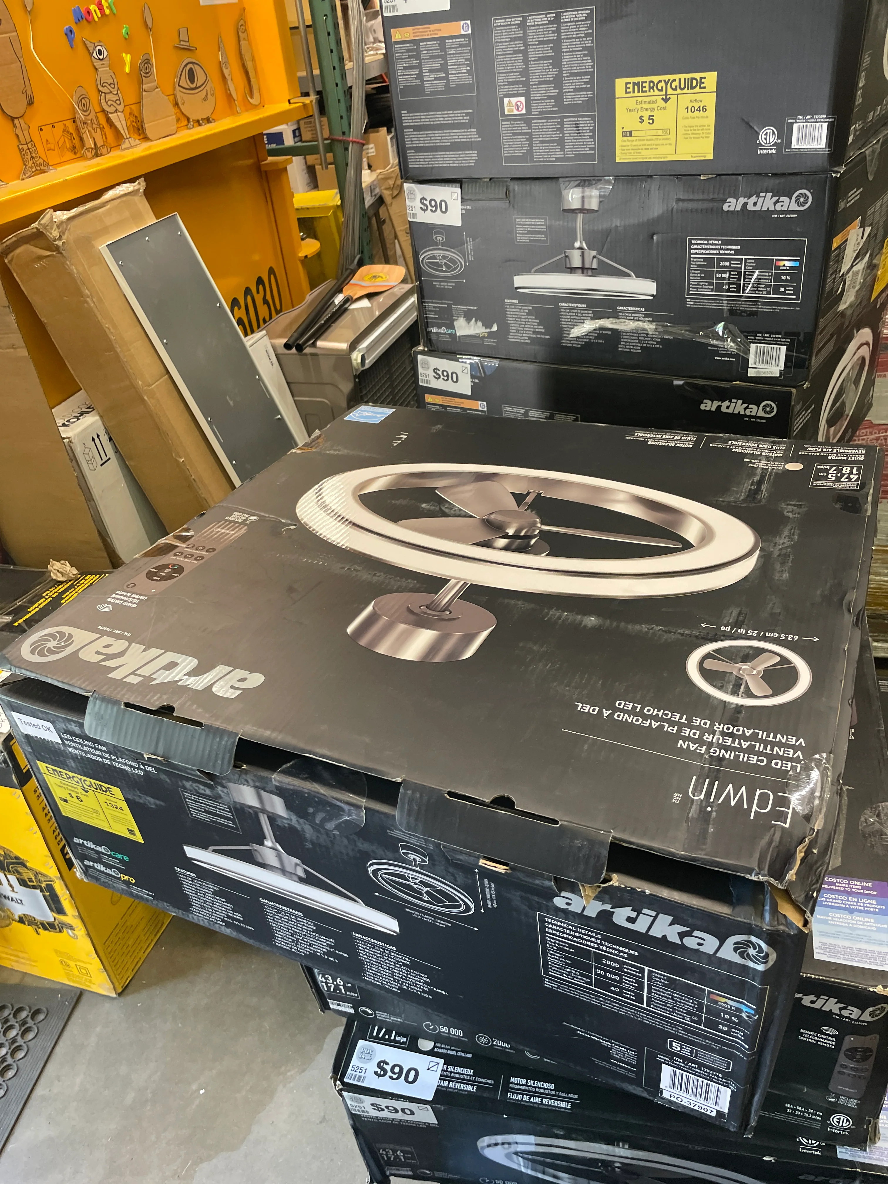 Edwin 25 in. LED modern ceiling fan 3 speeds - Retail $189 - Image 3