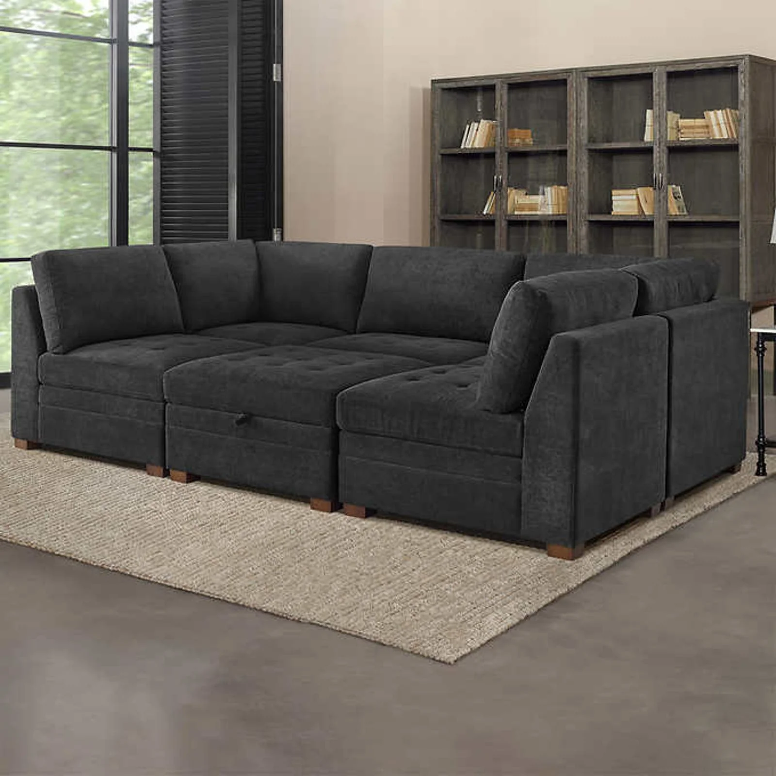 Thomasville Tisdale Fabric Sectional with Storage Ottoman - Image 6