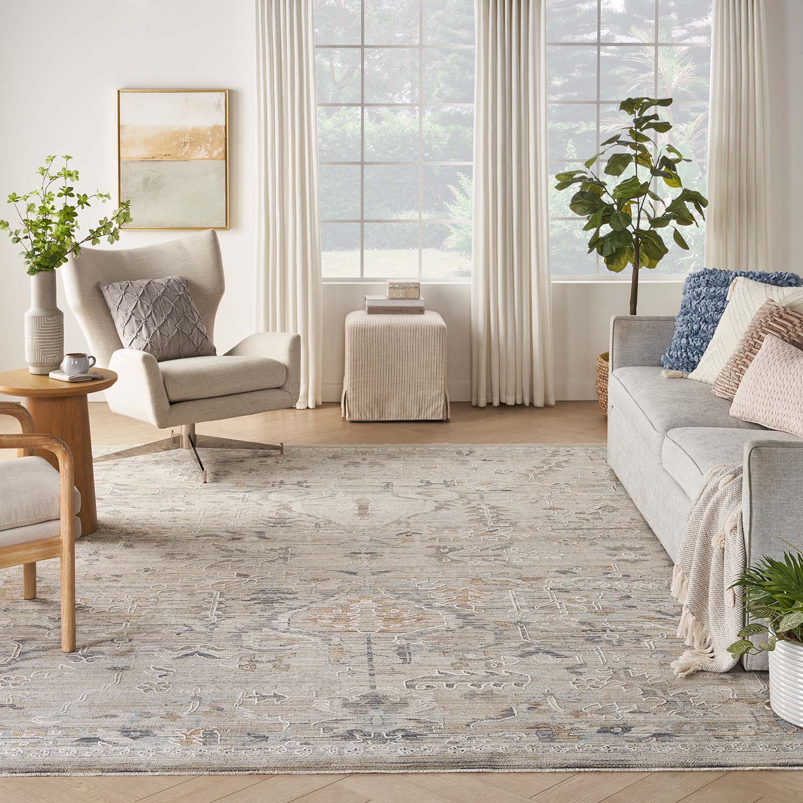 NEW - Nourison Lynx LNX02 Ivory/Taupe Rug, 8'6" x 11'4" - Retail $330 - Image 2