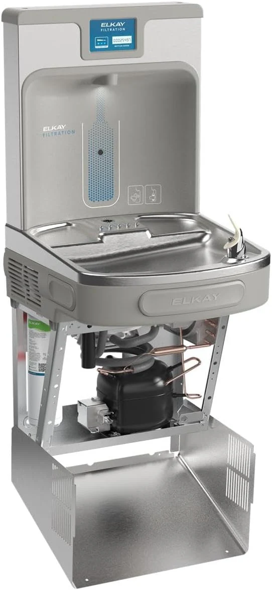 NEW - Elkay LZS8WSSP Enhanced Bottle Filler & Single ADA Cooler Refrigerated Stainless High Capacity Lead Drop Down Wrapper - Image 2