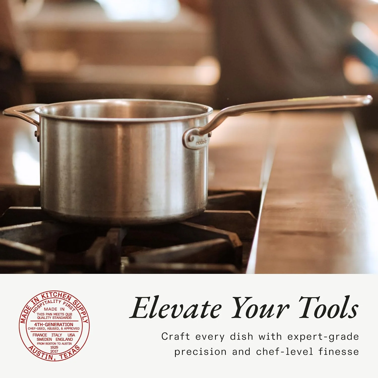 Made In Cookware - 4 Quart Stainless Steel Saucepan with Lid - 5 Ply Stainless Clad Sauce Pan - Professional Cookware - Crafted in Italy - Induction Compatible - Image 4